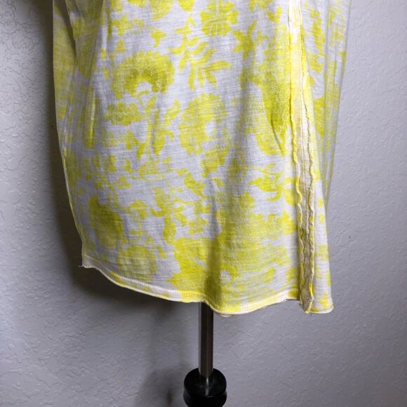 Anthropologie Pilcro yellow white floral v neck knit top size Extra Large XL - Picture 3 of 15